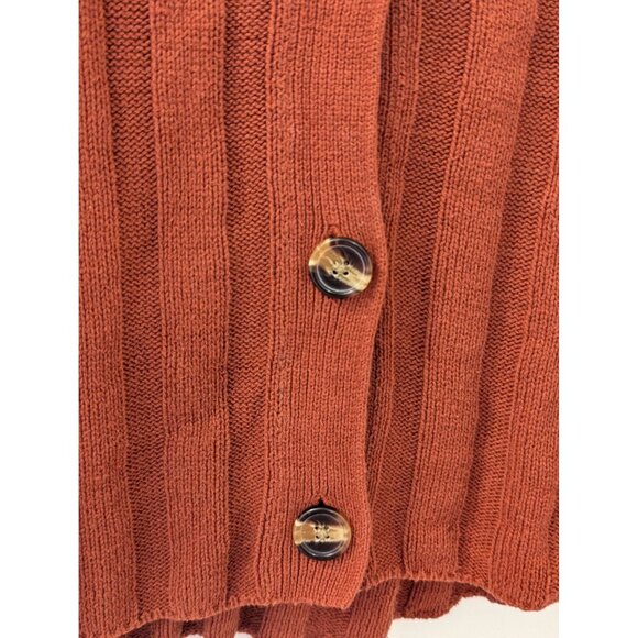 Urban Outfitters Rust Orange Button-Up Cardigan Sweater M - Picture 2 of 5